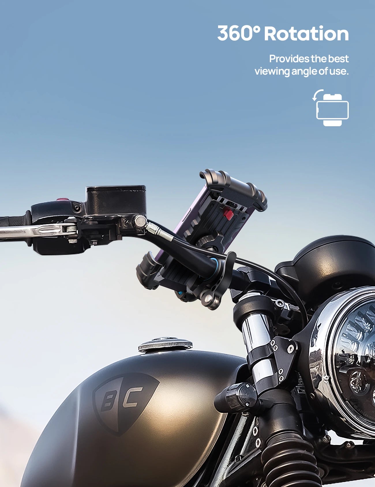 Lamicall BM02 Adjustable Bike Phone Mount for 4.7"-6.8" Phones with Safety Lock