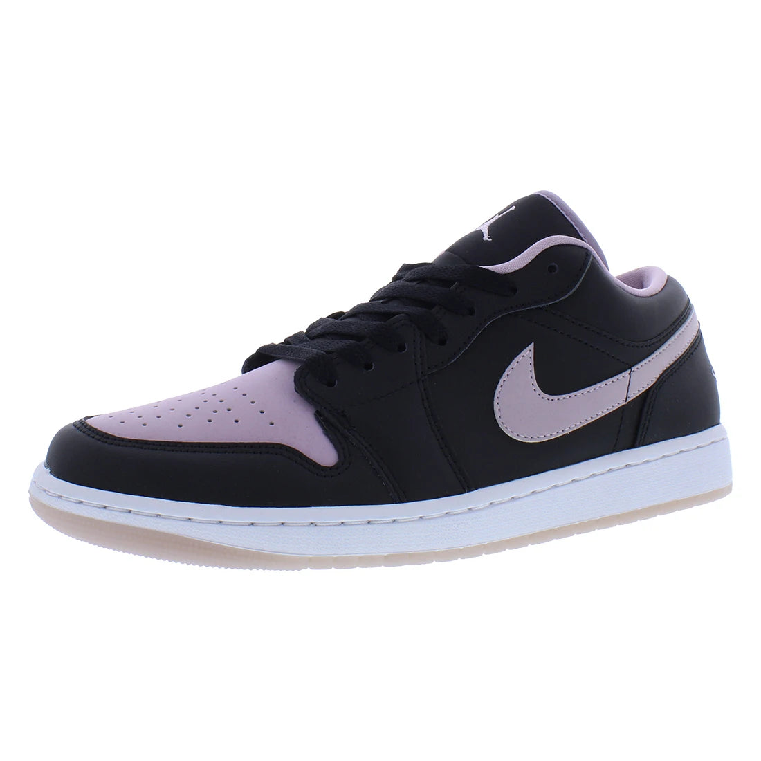 For Nike for Air for Jordan 1 Low SE Men's Retro Walking Shoes Black/Iced Lilac/White Size 10 PU Insole Height Increasing for