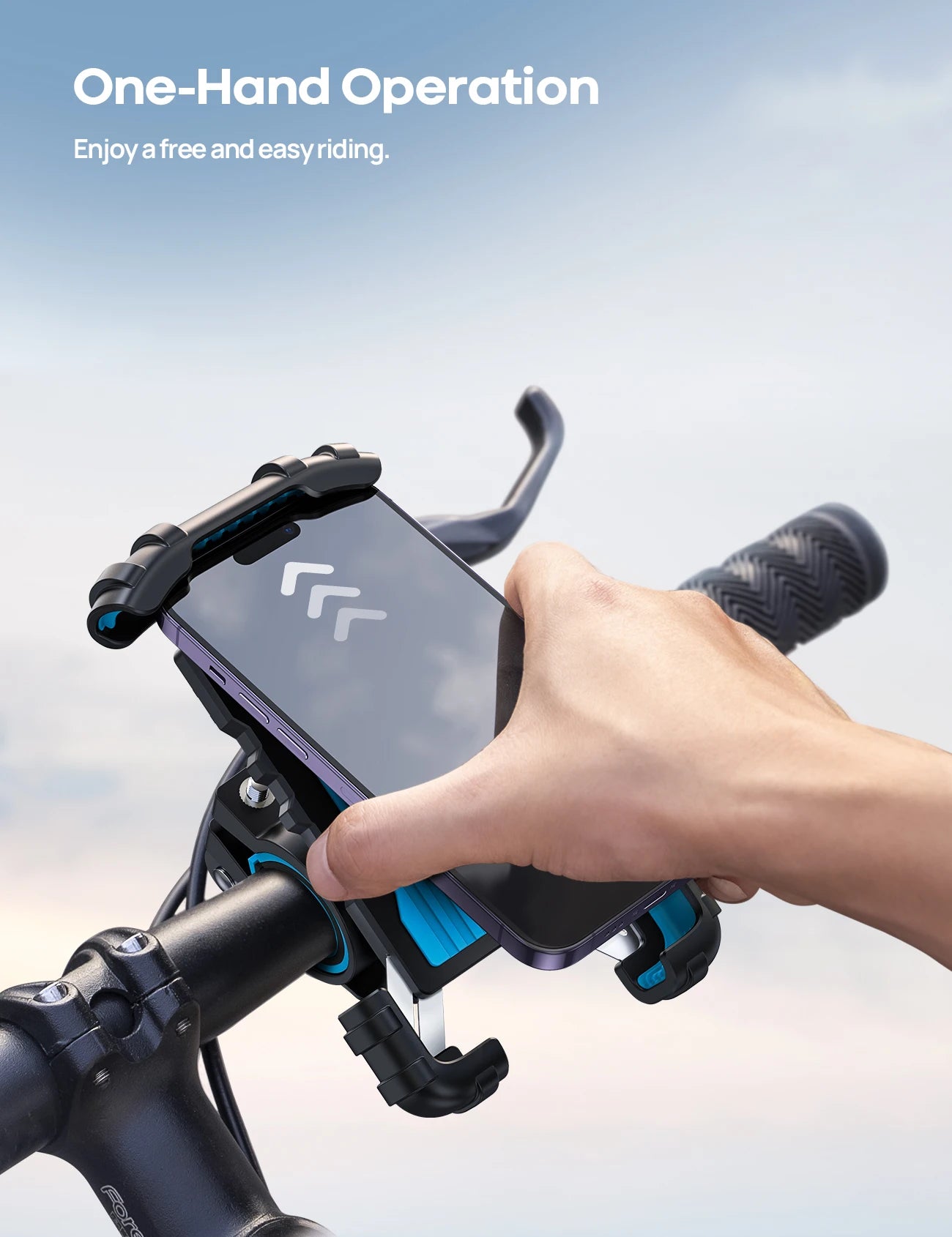 Lamicall BM02 Adjustable Bike Phone Mount for 4.7"-6.8" Phones with Safety Lock